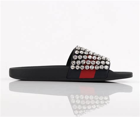 diamond encrusted gucci slides